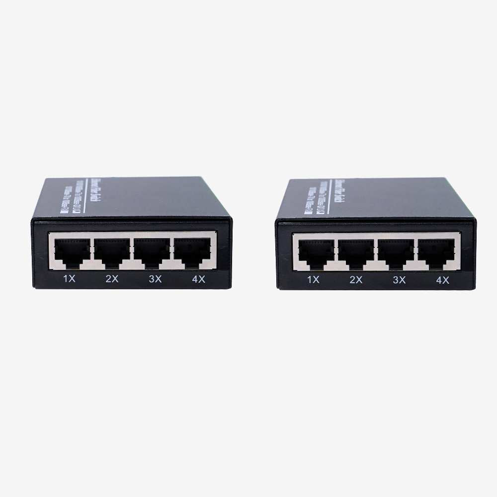 4 ports Gigabit Ethernet sur un kit de fibre optique LC - paire