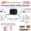 Fibercommand PRO | Fiber Optic HDMI 2.1 Cable Integrated Extender